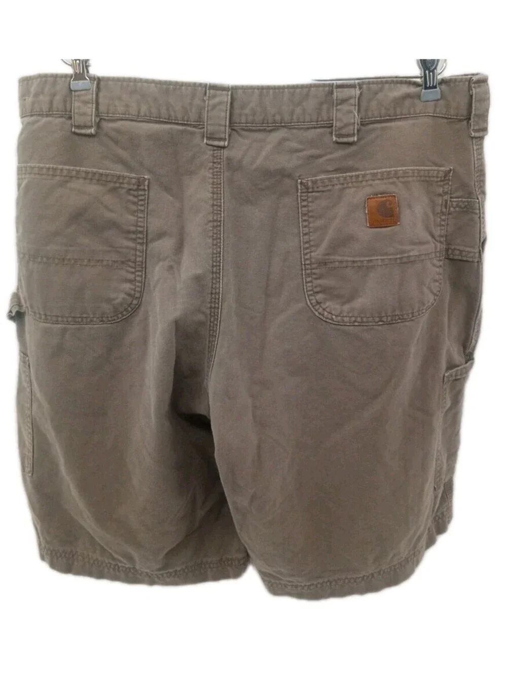 Carhartt Carpenter Shorts Mens 40 Tan Canvas Utility Workwear Outdoor Hiking